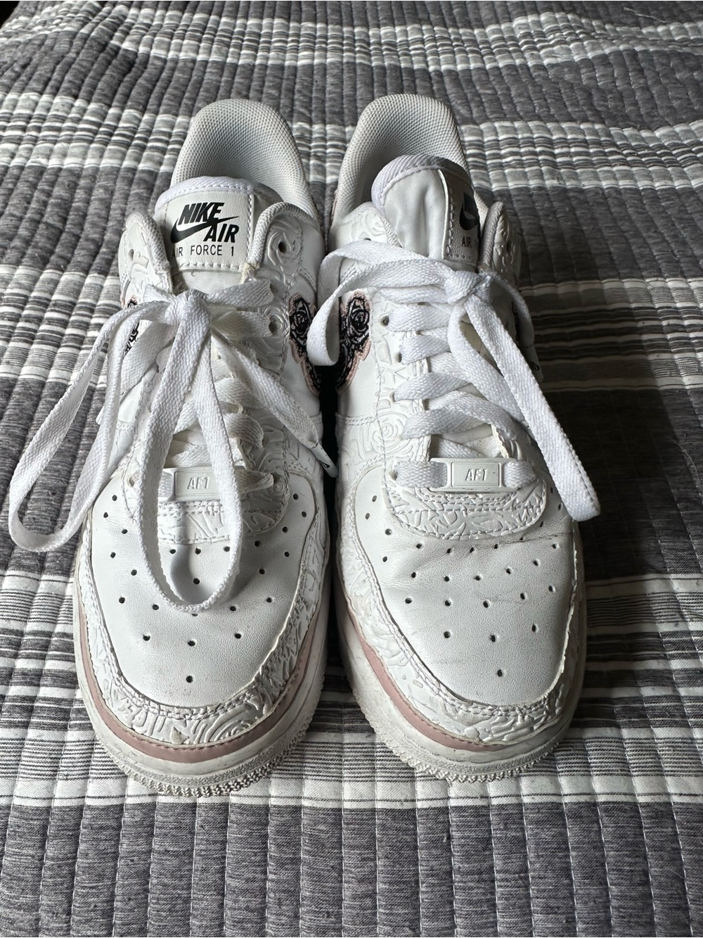 Nike ladies Air Force ones with Subtle Pink Accent